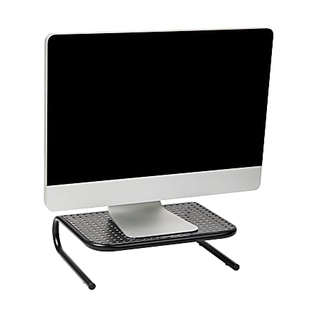 Mind Reader Elevate Collection Adjustable-Height Metal Monitor Stand, 4-1/4"H x 14-1/2"W x 11-1/4"L, Black