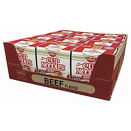 NISSIN FOODS Top Ramen Beef Flavor Cup Noodles - Beef - 2.25 oz - 12 / Carton NISSIN FOODS Top Ramen Beef Flavor Cup Noodles - Beef - 2.25 oz - 12 / Carton
