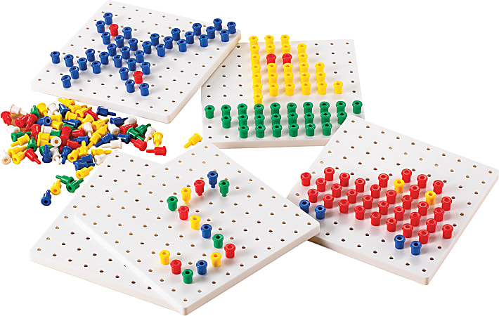 Edx Education Pegs & Pegboards Set, Assorted Colors, Grades Pre-K Through 2