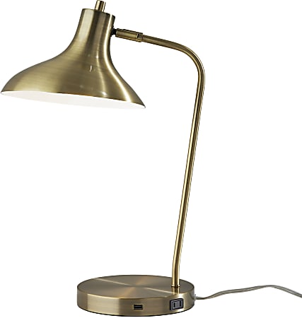 Adesso® Simplee Cleo Desk Lamp, 19”H, Antique Brass