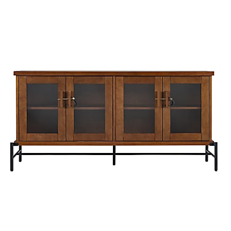 SEI Furniture Chalford TV Console Table, 29"H x 60"W x 15-1/4"D, Whiskey Maple/Aged Black