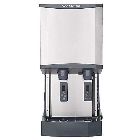 Hoffman Scotsman Meridian Countertop Air-Cooled Ice Machine And Water Dispenser, 35"H x 16-1/4"W x 24"D, Silver