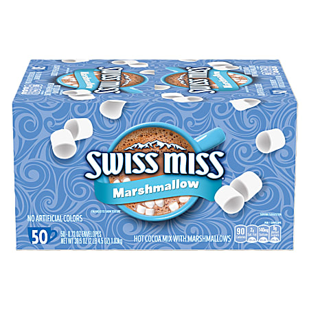 Swiss Miss Hot Cocoa, With Marshmallows, 0.73 Oz, Box Of 50 Packets