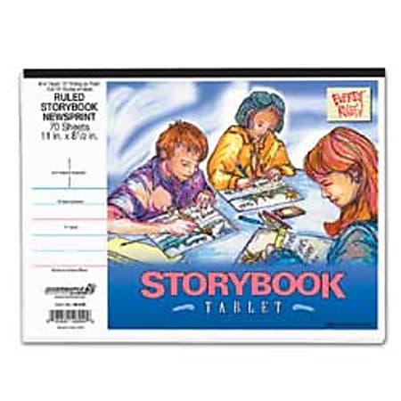 Pacon® Primary News Writing Tablet, Storybook, Grades K-1, 11" x 8 1/2", 70 Sheets