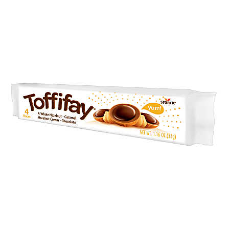 Toffifay Hazelnut Chocolate Caramel Candies, 1.16 Oz, Pack Of 4 Pieces