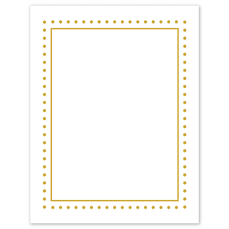Avery® Printable Cards, S00-DPE-PRMWC10, Rectangle, 8-1/2" x 11", Matte White, Preprinted Gold Border with Gold Dots Design, Pack Of 10