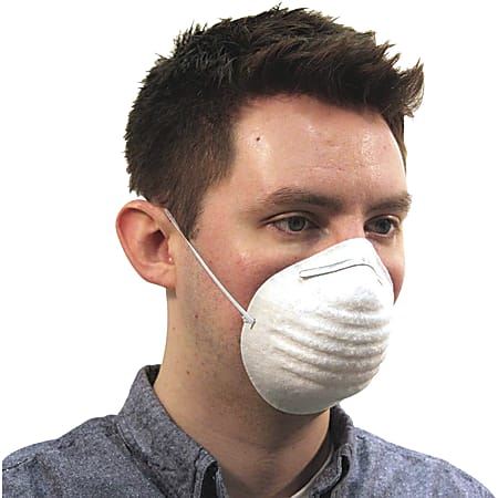 ProGuard Disposable Nontoxic Dust Mask - Disposable, Elastic Band - Pollen, Dust, Grass Protection - Polypropylene - White - 12 / Carton