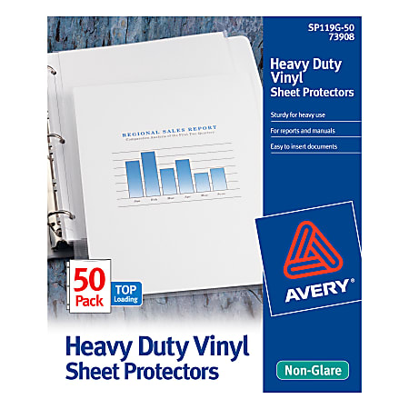 Avery® Top-Loading Vinyl Sheet Protectors, Heavyweight, Clear, Nonglare, Box Of 50