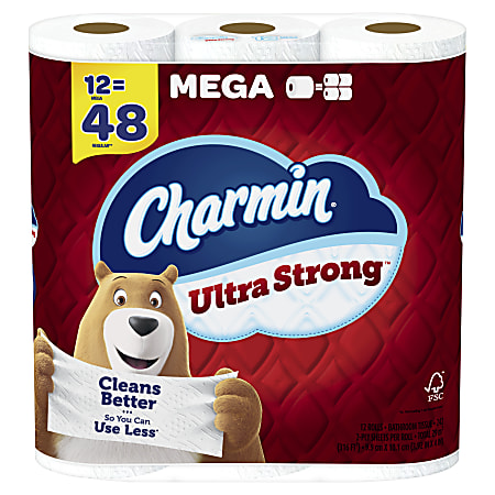 Charmin Ultra Strong Toilet Paper Mega Rolls, 4"
