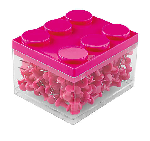 Office Depot® Brand Stackable Colored Push Pins, Pink, Pack Of 200