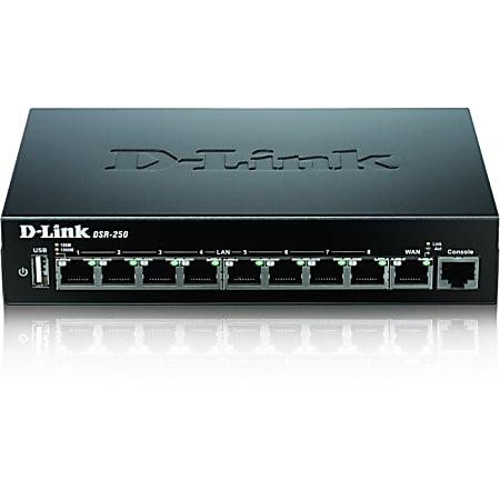 D-Link DSR-250 8-Port Gigabit VPN Router with Dynamic Web Content Filtering