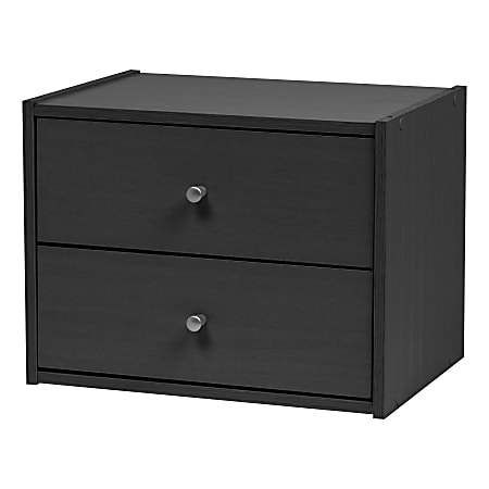 IRIS TACHI 13"H Modular Stacking Storage Box With Drawers, Black