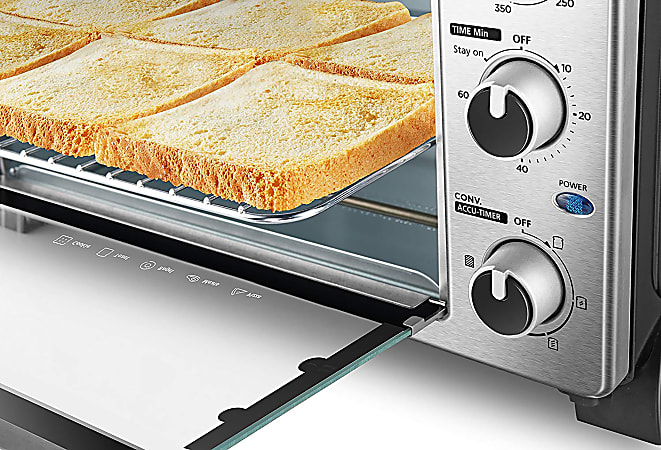 Toshiba 4 Slice Toaster Oven Stainless Steel - Office Depot