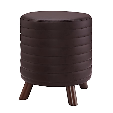 Linon Ramath Faux Leather Stool, Brown