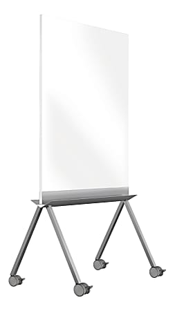Ghent Roam Rolling Non-Magnetic Dry-Erase Whiteboard, 36" x 45", Aluminum Frame With Satin Finish