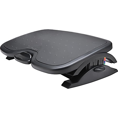 Kensington SmartFit Solemate Plus Foot Rest - 3.50" to 5" Adjustable Height - 30° Tilt - Black - 1 Each - TAA Compliant