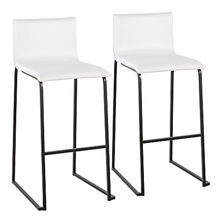 LumiSource Mara Bar Stools, Black/White, Set Of 2 Stools