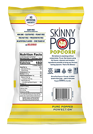 Skinnypop Popcorn, White Cheddar Flavor - 1 oz