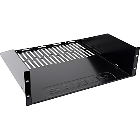 Sanus Component Series AV Rack Shelf - 3RU Vented Rack Shelf - Black - For A/V Equipment - 3U Rack Height x 17.30" Rack Width x 17.80" Rack Depth - Rack-mountable - Black Powder Coat - 80 lb Maximum Weight Capacity