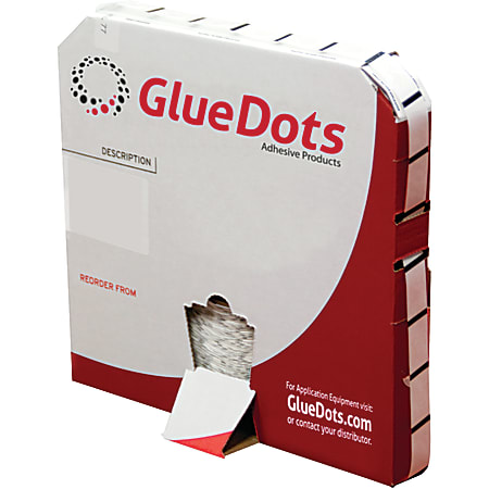 Glue Dots® Low-Profile Dots, Medium Tack, 1/4", Clear, Pack Of 4,000