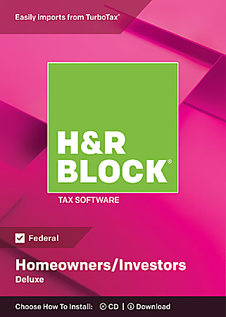 H&R Block® Deluxe 2018 Homeowners/Investors Tax Software, Disc