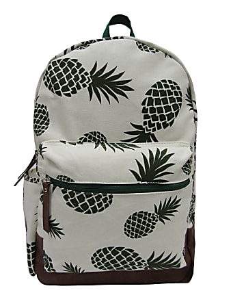 Aquarius Canvas Backpack With 16" Laptop Pocket, Pineapple Toss
