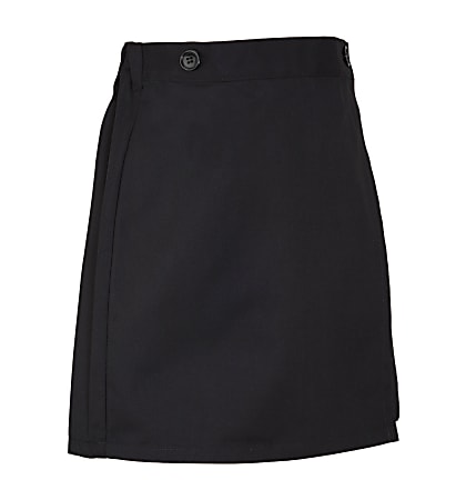 Royal Park Girls Uniform, Flat-Front Skort, Size 7, Black