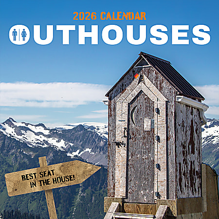 2026 TF Publishing Scenic & Nature Monthly Wall Calendar, 12" x 12", Outhouses, January To December
