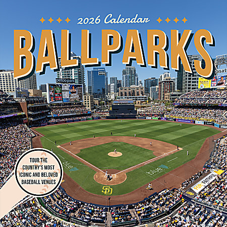 2026 TF Publishing Sport & Auto Monthly Wall Calendar, 12" x 12", Ballparks, January To December