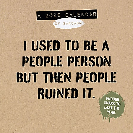 2026 TF Publishing Humor & Comics Monthly Wall Calendar, 12" x 12", Anti-Affirmations, January To December