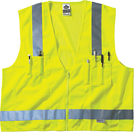 Ergodyne GloWear Safety Vest, Type R Class 2 Surveyor's, XS, Lime, 8250Z