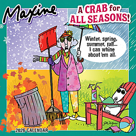 2026 TF Publishing Humor & Comics Monthly Wall Calendar, 12" x 12", Maxine, January To December