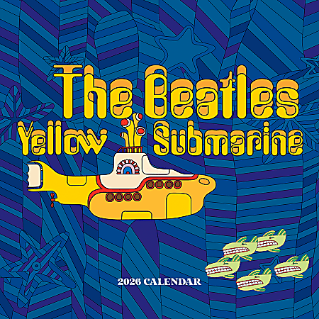 2026 TF Publishing Art & Design Monthly Wall Calendar, 12" x 12", The Beatles: Yellow Submarine, January To December