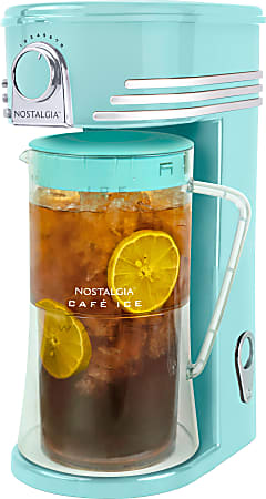 Nostalgia Electrics Ice Brew 12-Cup Tea And Coffee Maker, Aqua