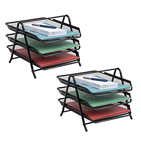 Mind Reader 3-Tier Paper Tray Desktop Organizer, File