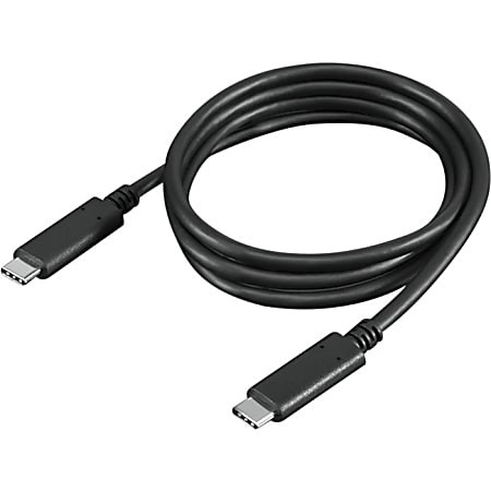 Lenovo USB-C Cable 1m - 3.28 ft USB Data Transfer Cable for Notebook, Monitor - First End: 1 x USB Type C - Male - Second End: 1 x USB Type C - Male - 10 Gbit/s - Black