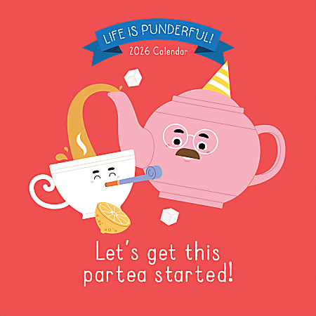 2026 TF Publishing Humor & Comics Monthly Wall Calendar, 12" x 12", Puns of Fun, January To December