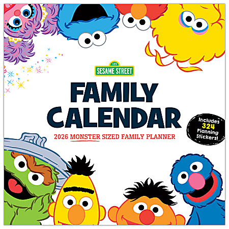 2026 TF Publishing Art & Design Monthly Wall Calendar, 12" x 12", Sesame Street, January To December