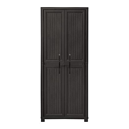 Inval 28"W Heavy-Duty 2-Door Tall Storage Cabinet, Espresso