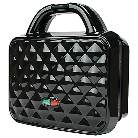 Brentwood Couture Purse Non-Stick Dual Waffle Maker, 3-1/2"H x 8-1/4"W x 8-3/4"D, Black