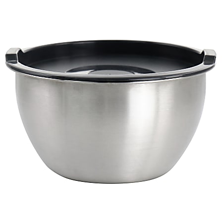 Martha Stewart Everyday Stainless-Steel Mixing Bowl With Plastic Lid, 1.5 Qt