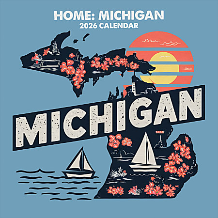 2026 TF Publishing Scenic & Nature Monthly Wall Calendar, 12" x 12", Home: Michigan, January To December
