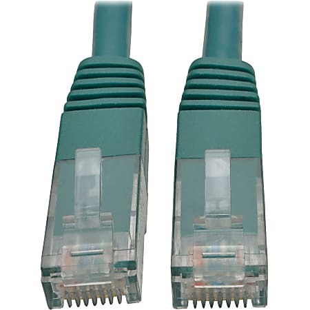Tripp Lite 2ft Cat6 Gigabit Molded Patch Cable RJ45 M/M 550MHz 24 AWG Green - 128 MB/s - 2 ft - Green