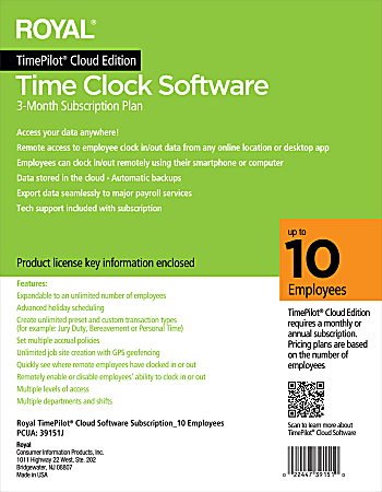 90-Day Cloud Software Subscription, For 10 Employees