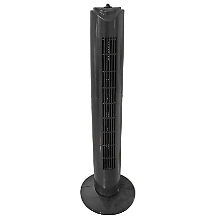 Optimus Adjustable Oscillating Tower Fan, 32"H x 6"W, Black