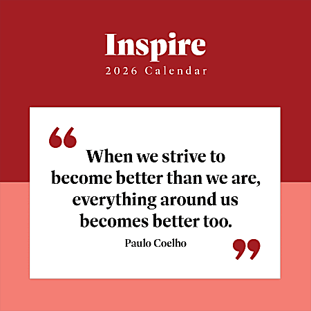 2026 TF Publishing Inspiration Monthly Wall Calendar, 12" x 12", Inspire, January To December