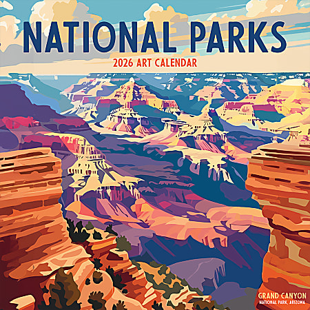 2026 TF Publishing Scenic & Nature Monthly Wall Calendar, 12" x 12", National Parks-Art, January To December