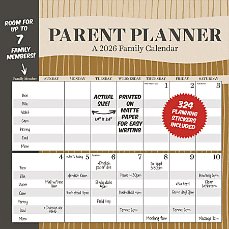 2026 TF Publishing Art & Design Monthly Wall Calendar, 12" x 12", Parent Planner, January To December