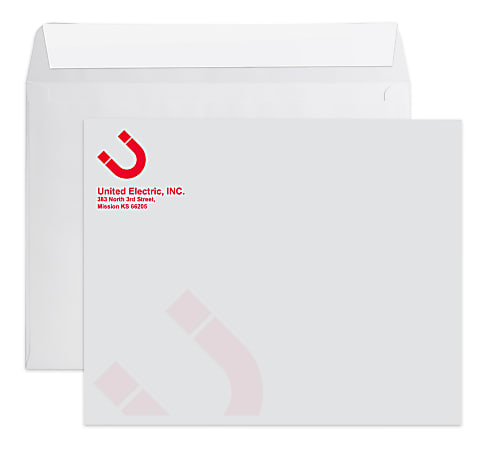 Custom 1-Color Catalog Mailing Envelopes, Open Side, Peel And Seal, 9" x 12", White Wove, Box Of 500 Envelopes