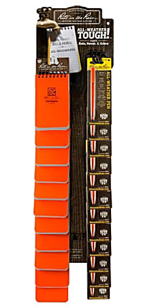 Rite in the Rain All-Weather Spiral Notebook, With Clicker Pen, 3" x 5", Orange